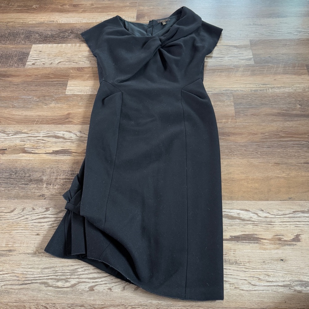 Louis Vuitton France chic black  wool/silk black dress 42